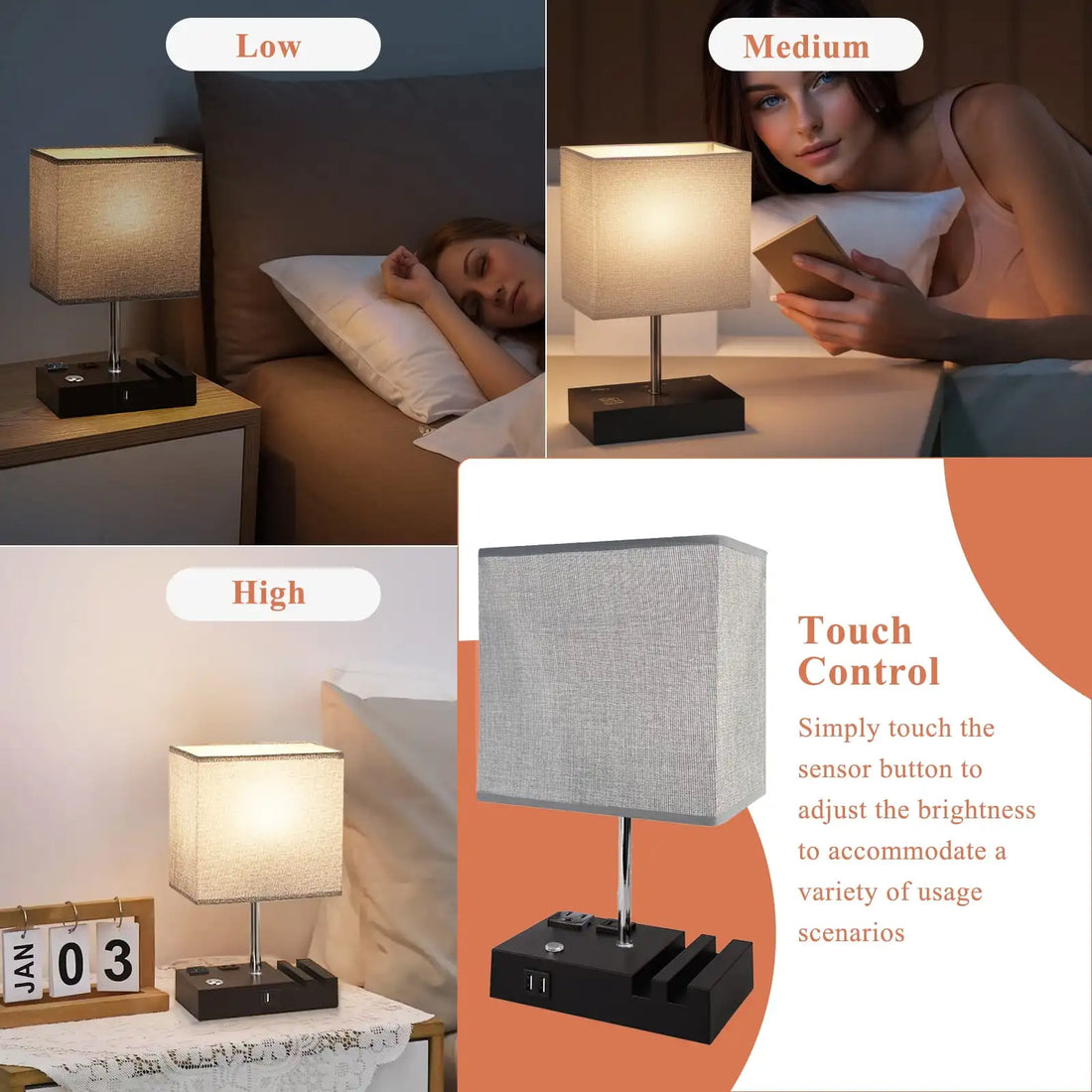 Bedside Table Lamp for Bedroom