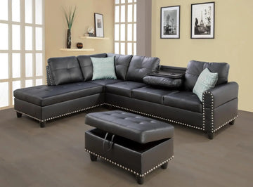 Sectional Sofa Couch, Modern 4-Seaters Living Room
