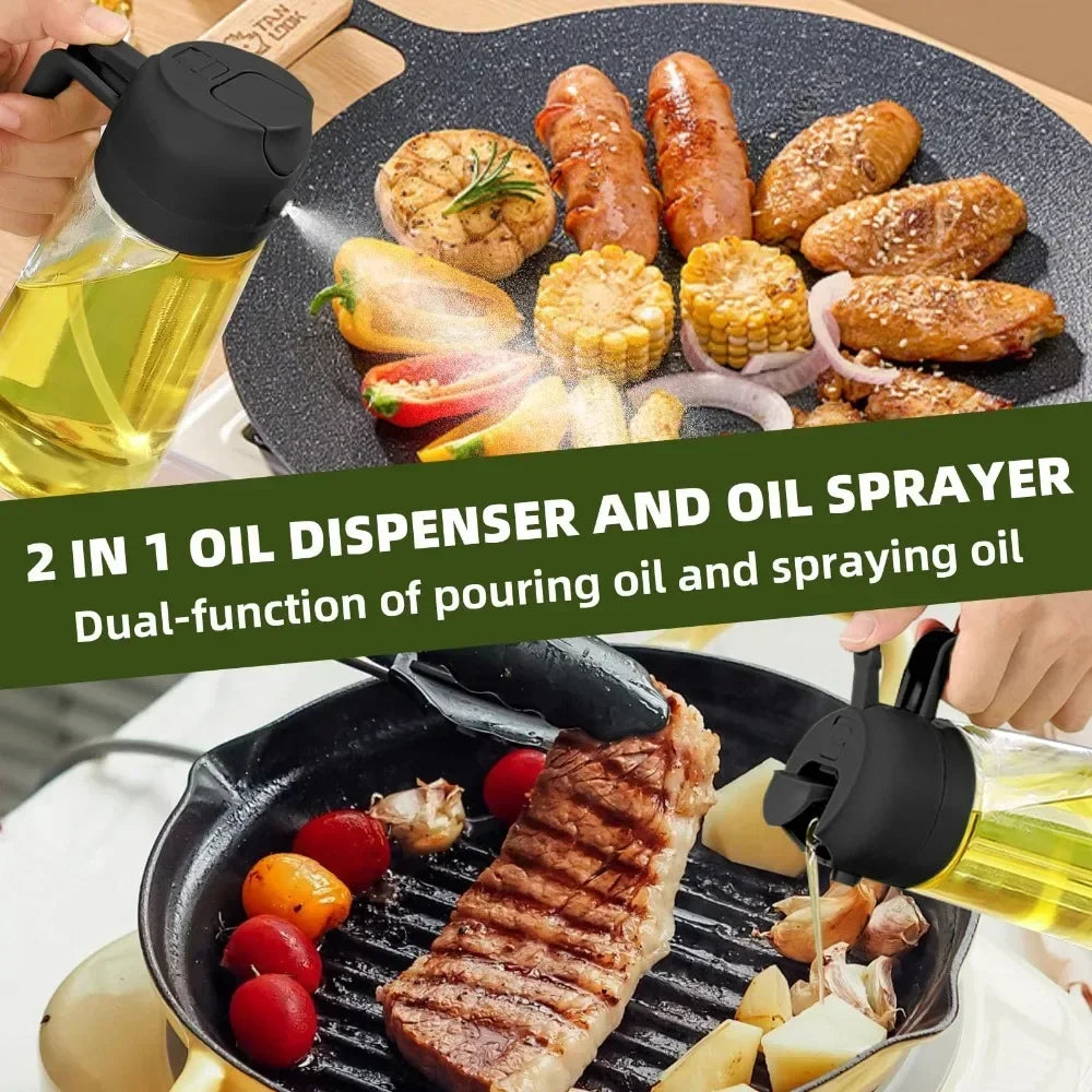1-2PCS 2in1Cooking Oil Spray Tank