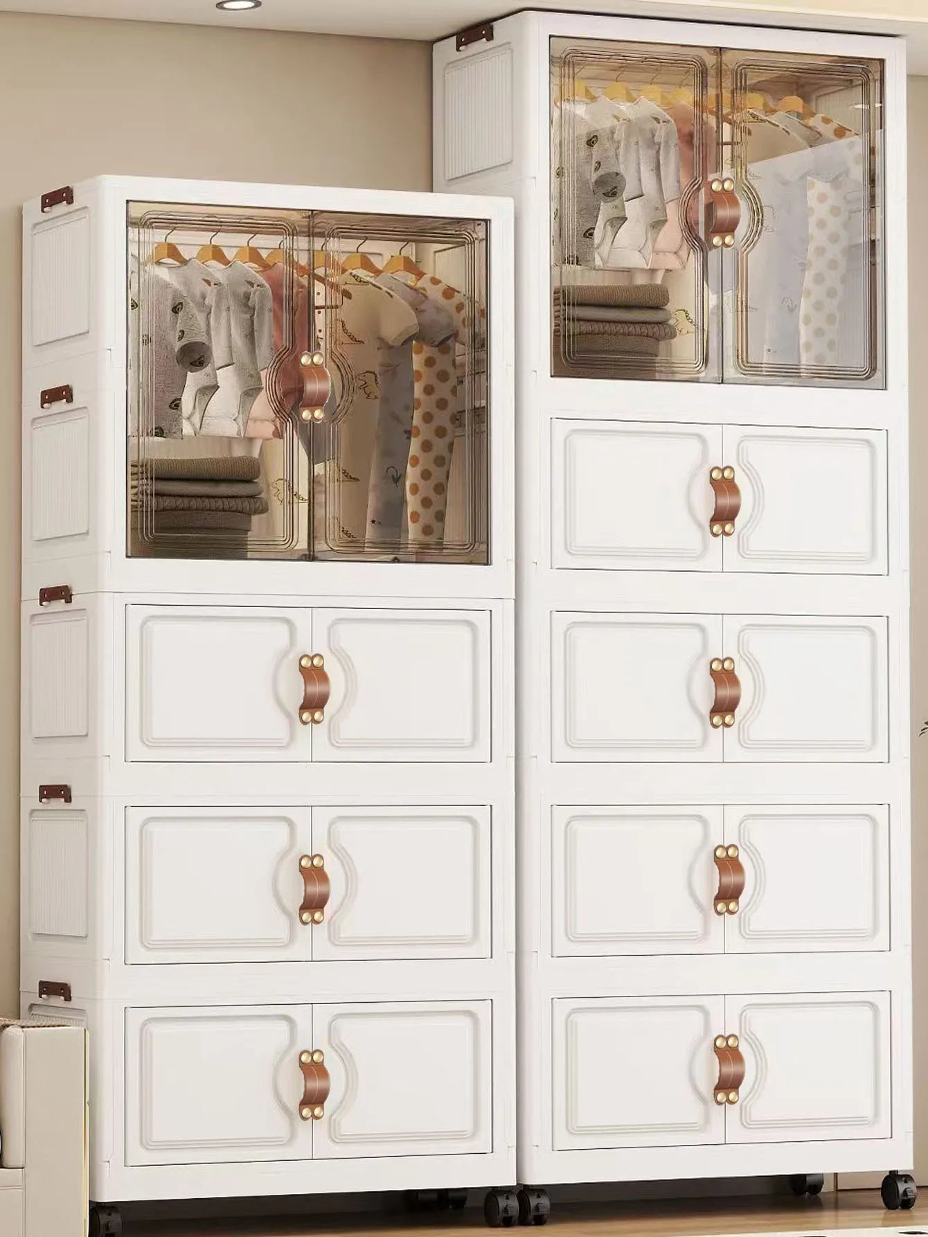 Foldable wardrobe multi-layer storage cabinet