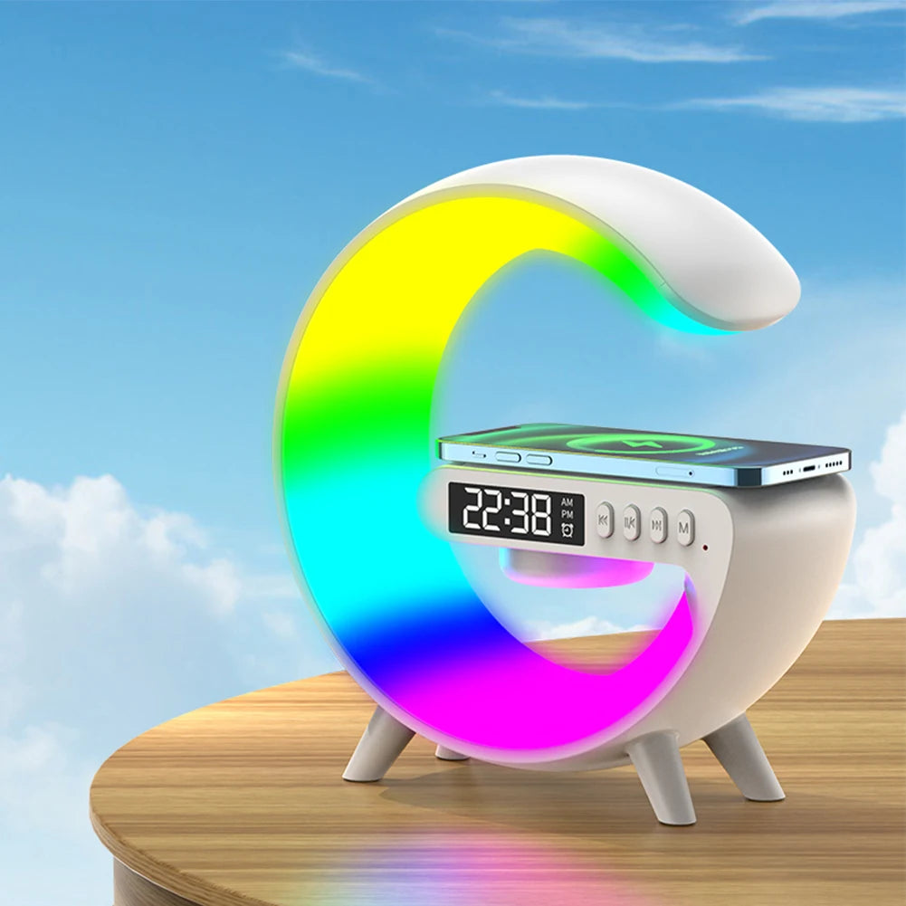 Wireless Speaker Charger Table Lamp with Alarm Clock